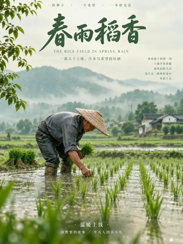 《春雨润田》- 黄豆短剧乡村励志短剧封面 《春雨润田》- 黄豆短剧乡村励志短剧封面